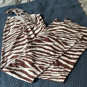 Flare Leg Zebra Print Pants